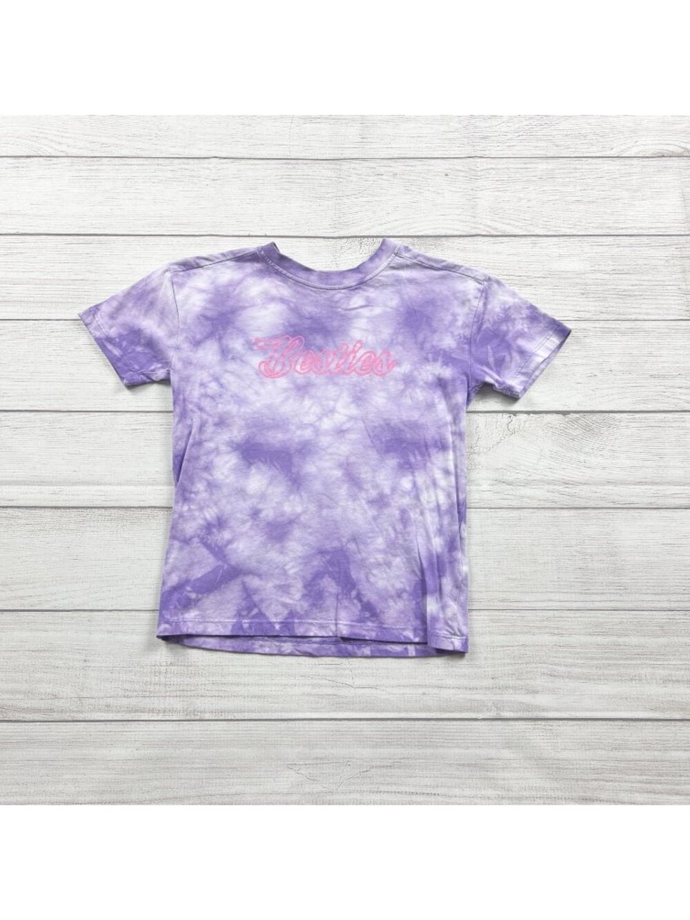 Cotton On Kids Purple Tie Dye Besties Graphic T-Shirt Short Sleeve 4